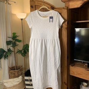 NWT- Long White Dress w/Pockets, Size S
